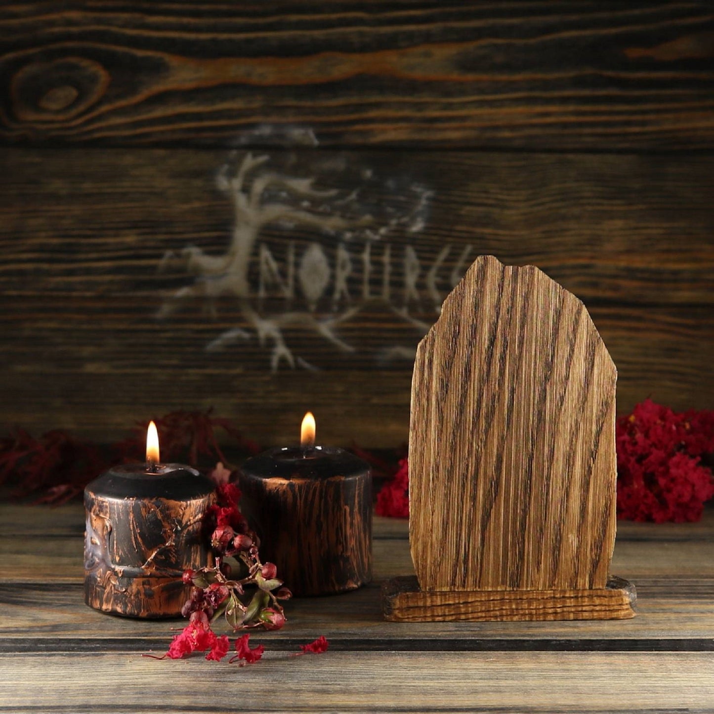 Skadi Mini statue Wood figurines Norse pagan goddess