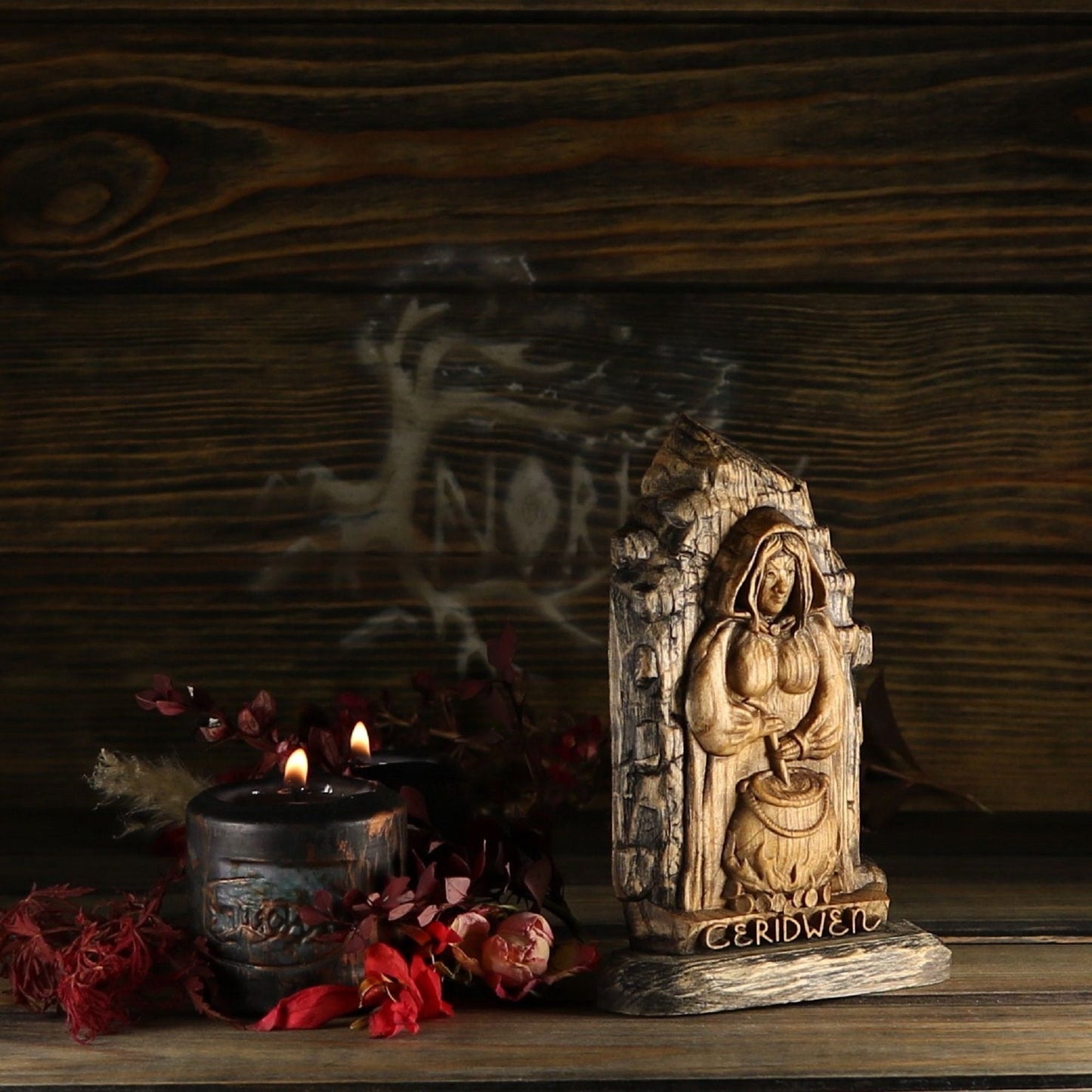 Cerridwen, Welsh goddess, Wooden mini statue
