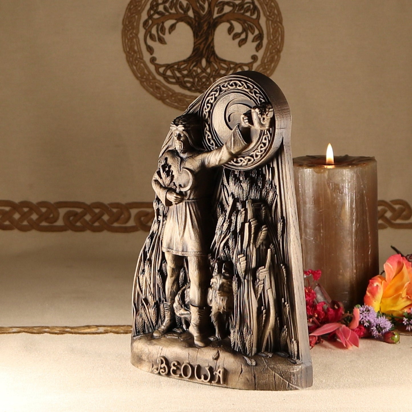Beowa Agriculture Statue - Wooden Saxon God