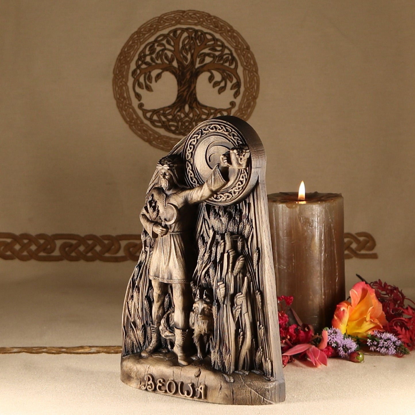 Beowa Agriculture Statue - Wooden Saxon God