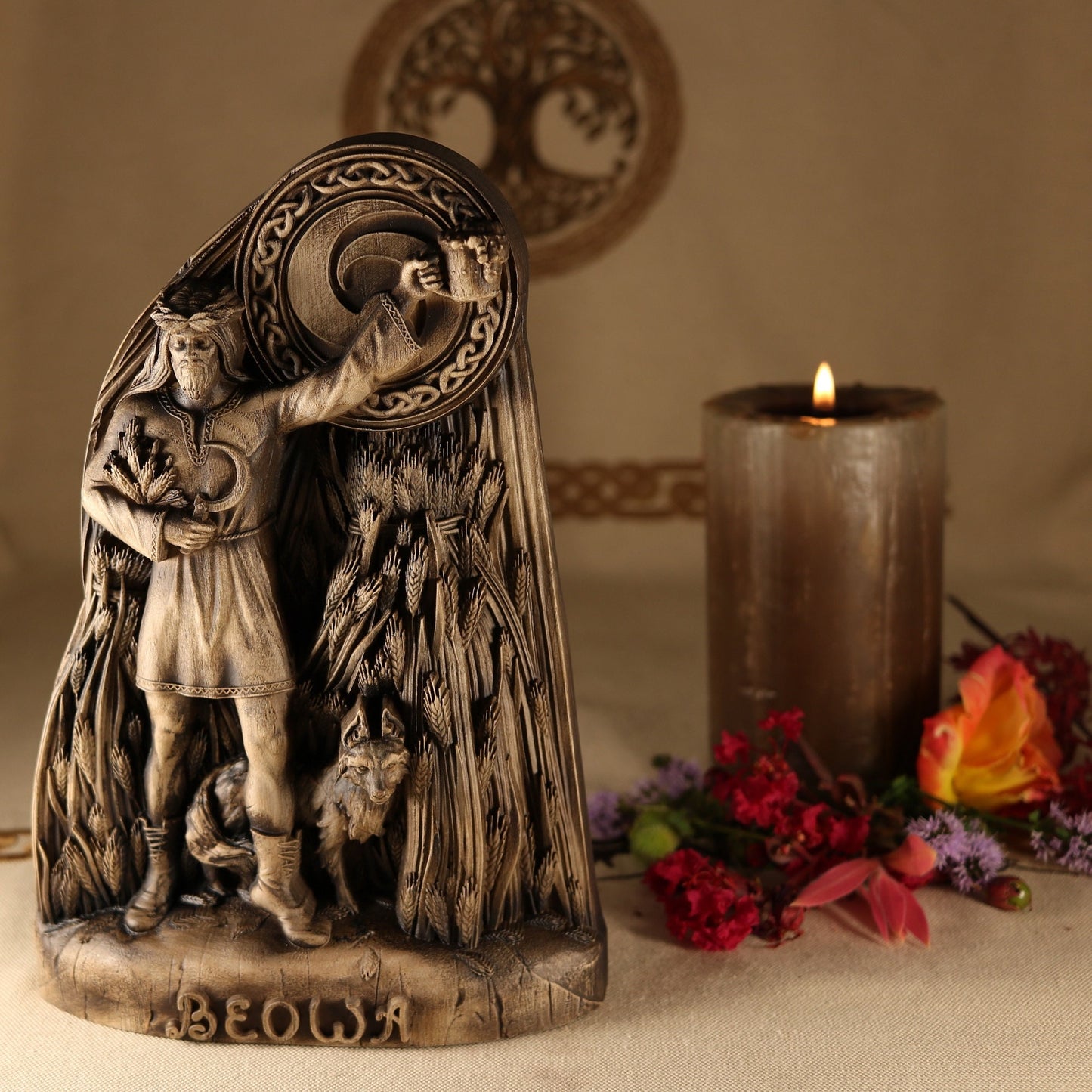 Beowa Agriculture Statue - Wooden Saxon God