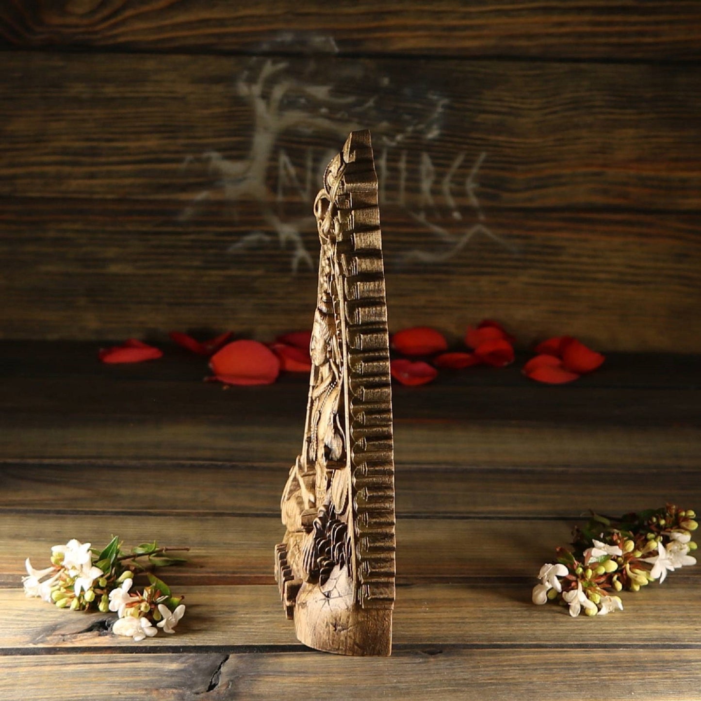 Wooden Carving Shiva Statue - Hindu God Sculpture