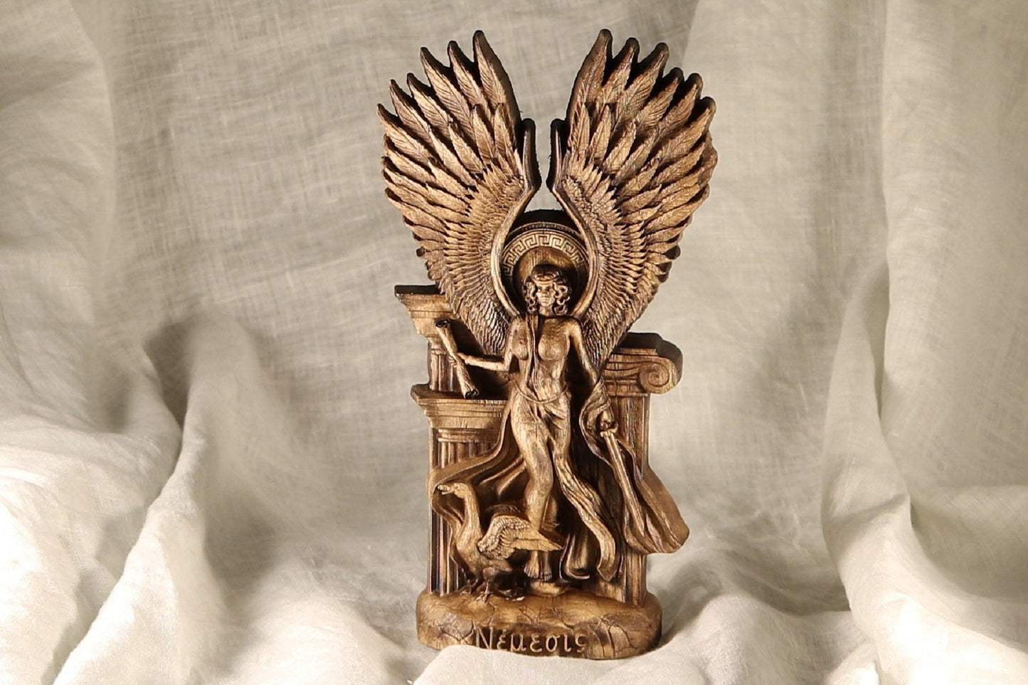 Nemesis Statue - Wooden Greek Sculpture