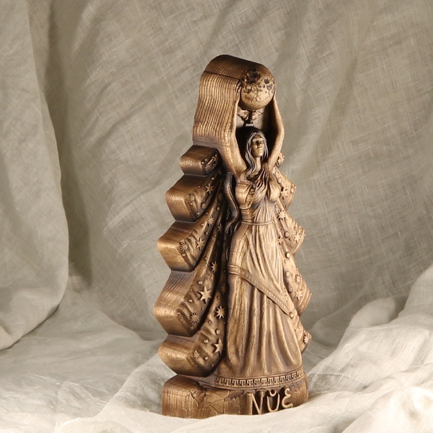 Nyx Statue - Wooden Greek Goddess Sculpture