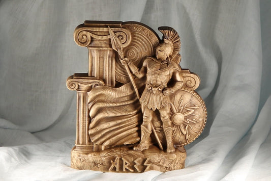 Ares, Ancient greek statue, Wooden statue