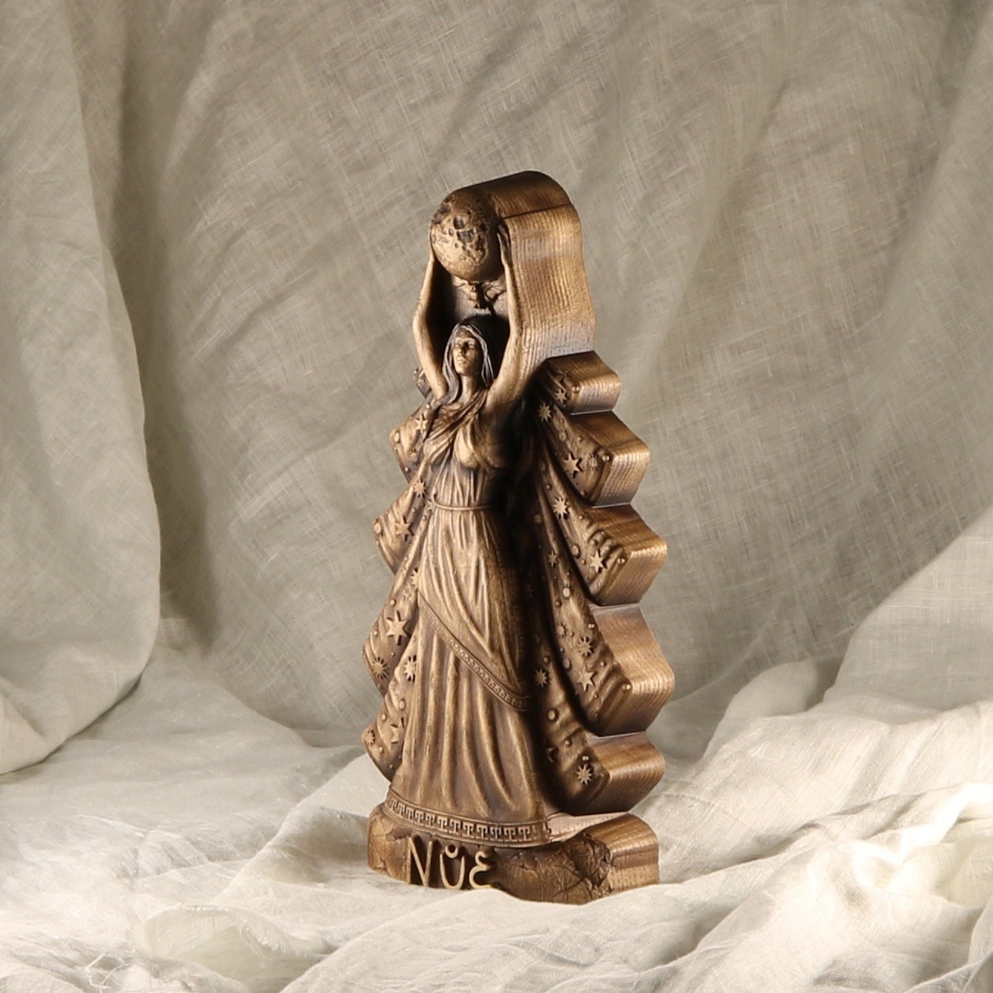 Nyx Statue - Wooden Greek Goddess Sculpture