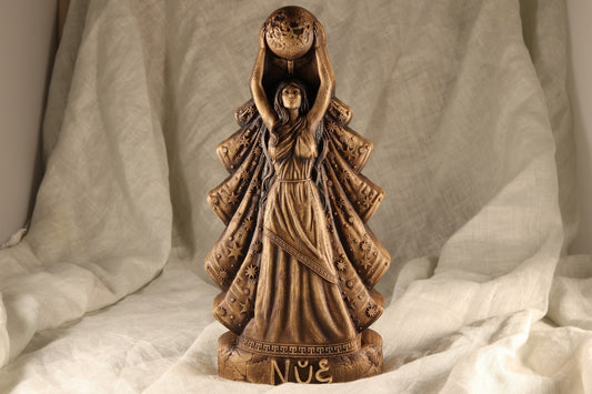 Nyx Statue - Wooden Greek Goddess Sculpture