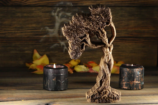 Wooden Dryad Statue - Greek Mythology Tree Nymph Sculpture