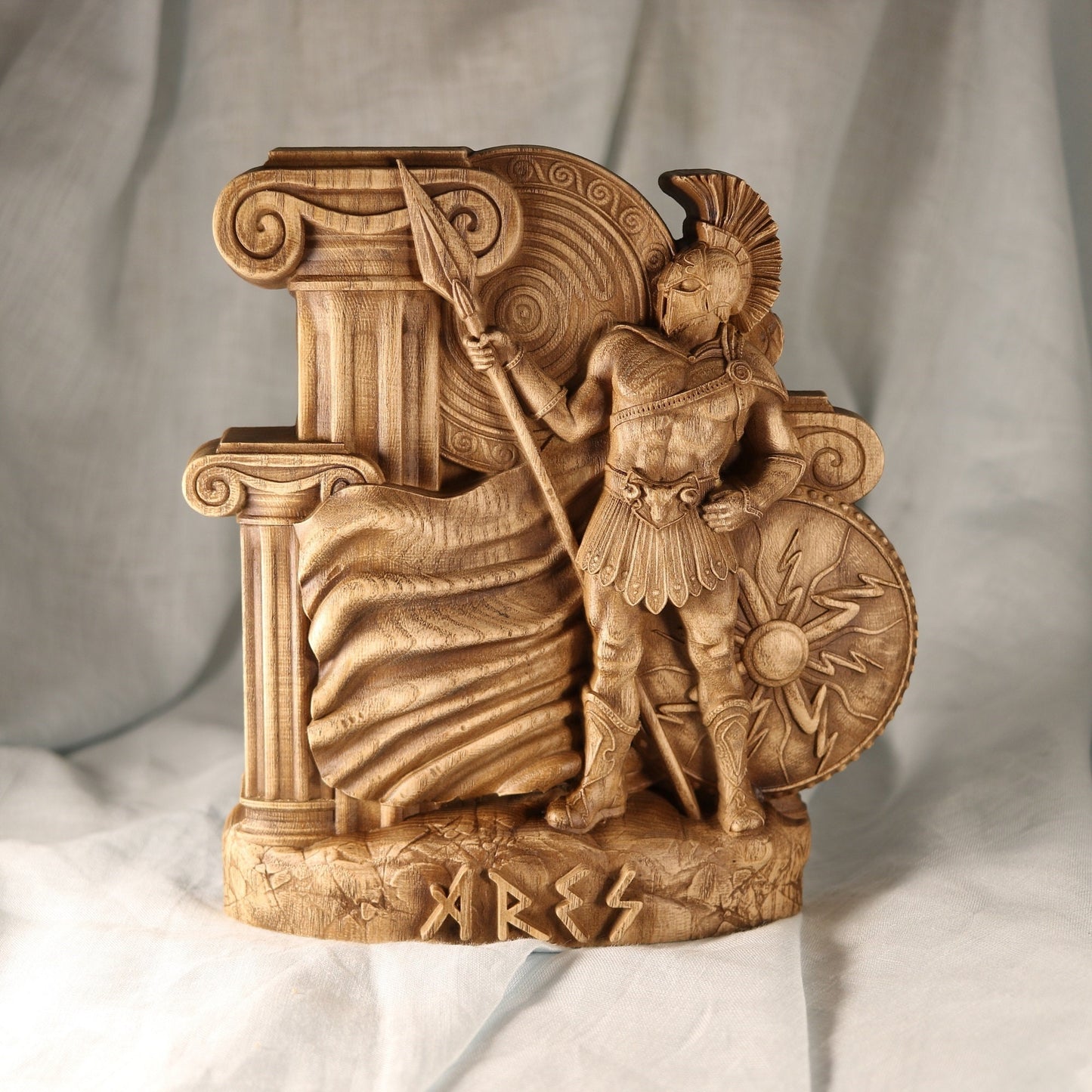 Ares, Ancient greek statue, Wooden statue