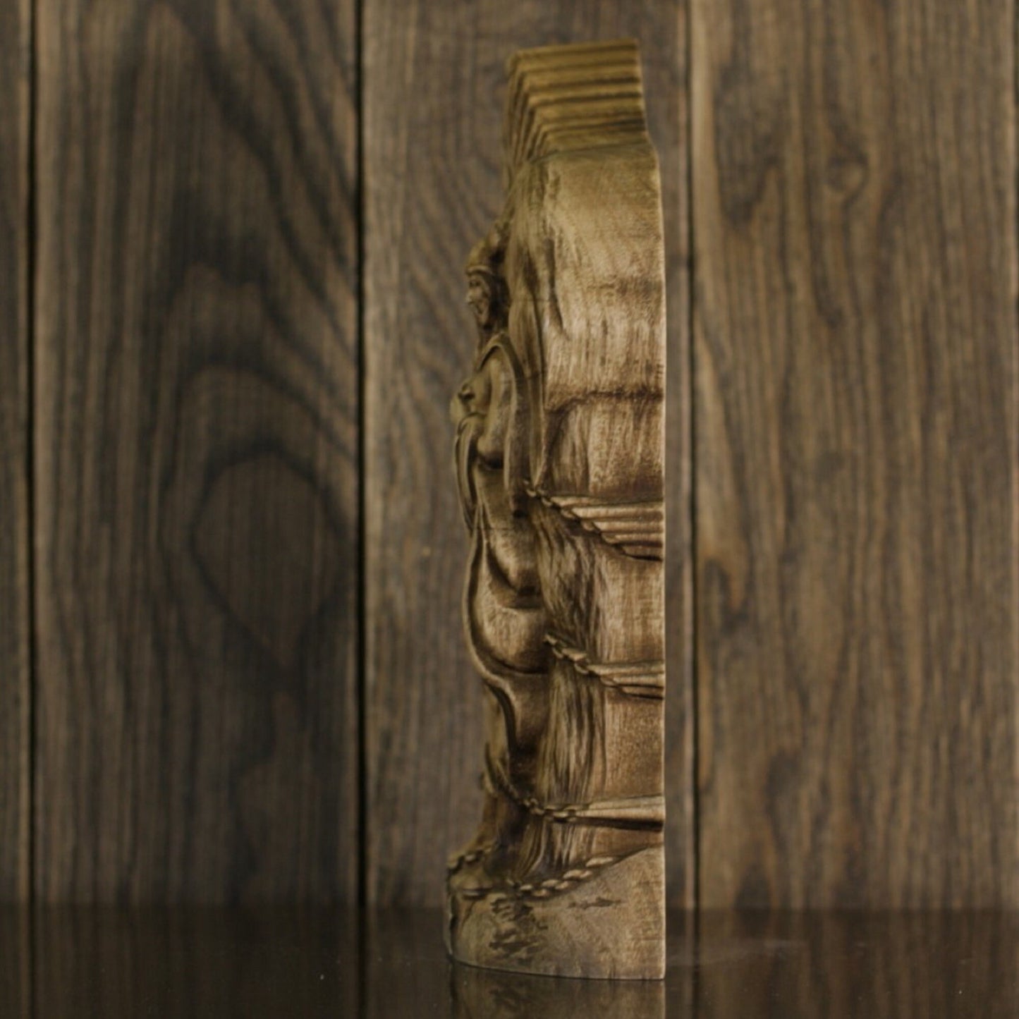 Norse God Tyr Statue - Wood carving