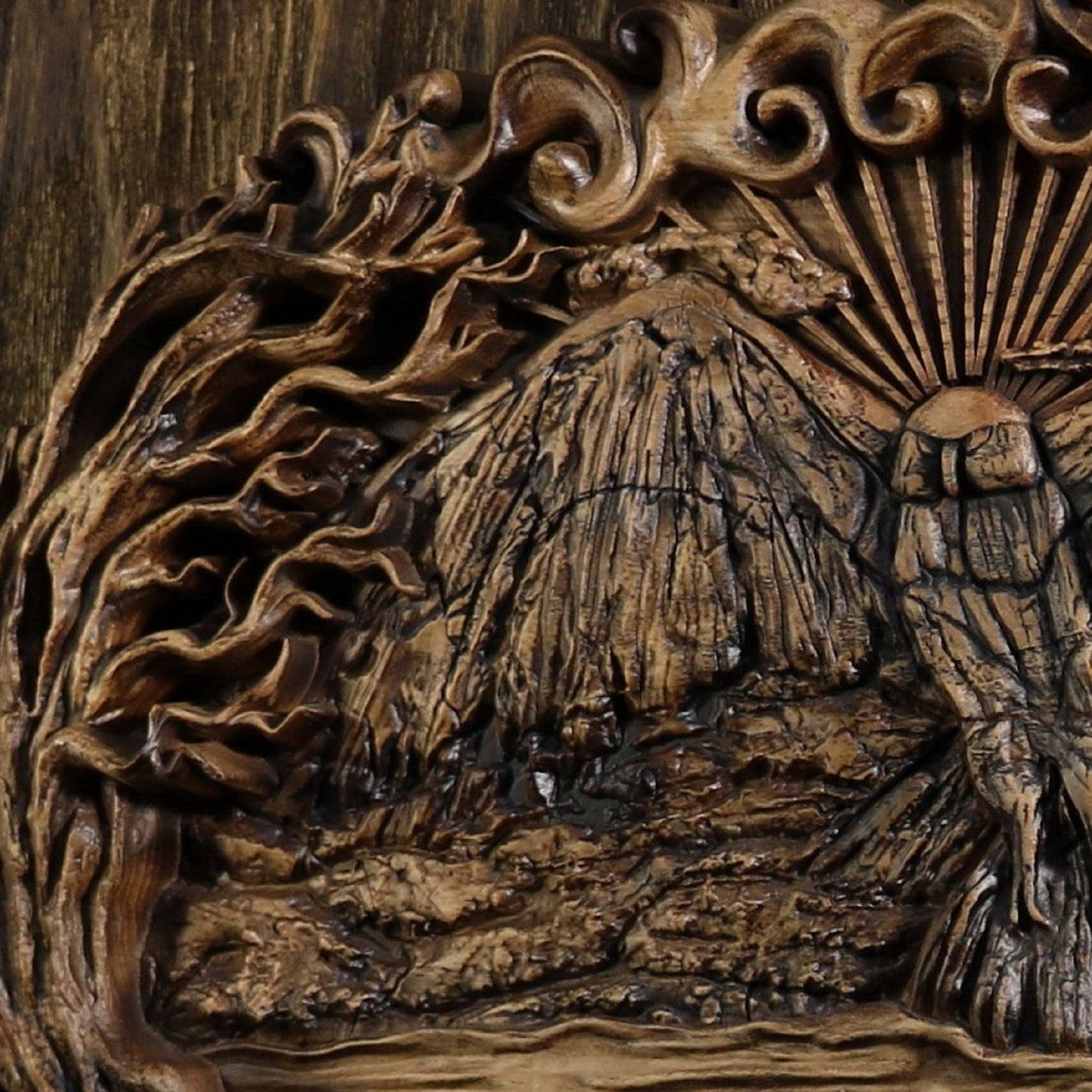 Raven art, Carved wood panel, Wood carving picture, Wood carving