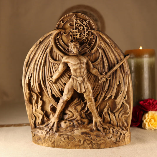 Asmodeus Statue - Wooden Greek Statue