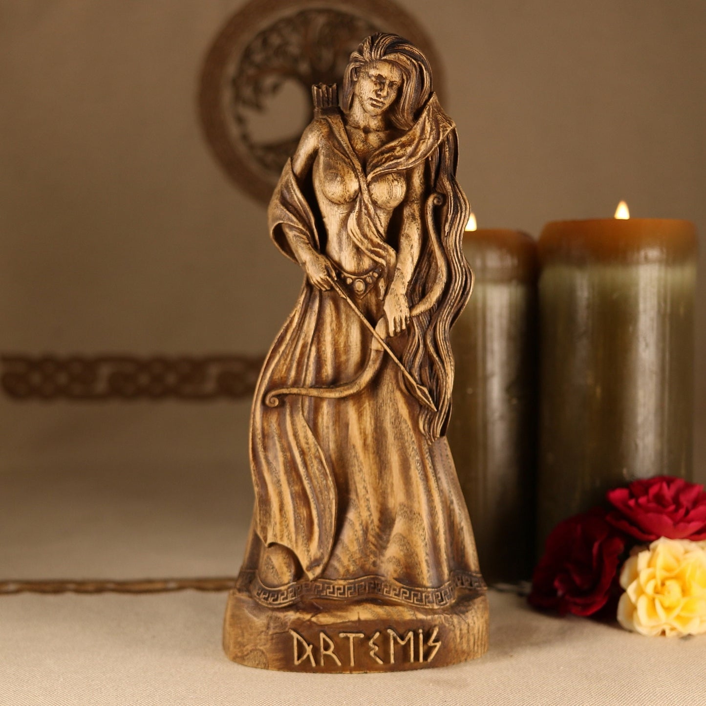 Artemis Statue - Wooden Greek Statue
