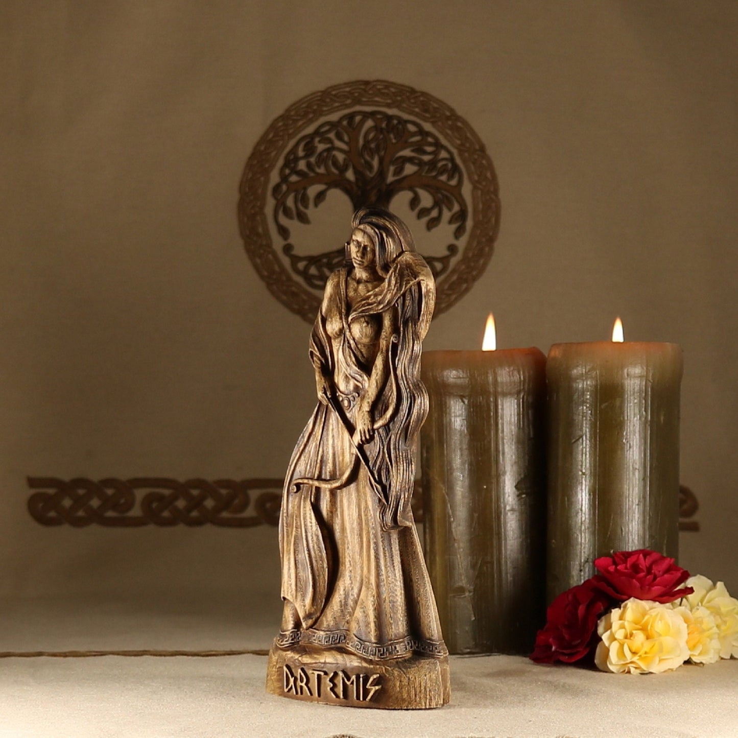 Artemis Statue - Wooden Greek Statue