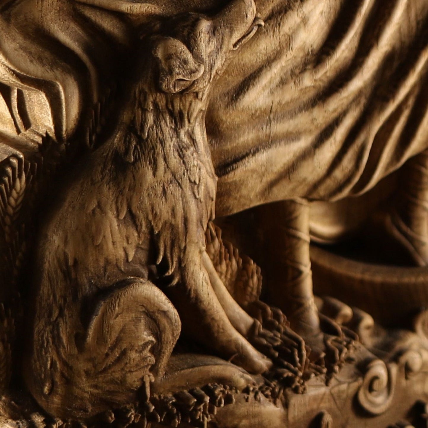 Nehalennia Sea goddess Wooden statue Celtic goddess