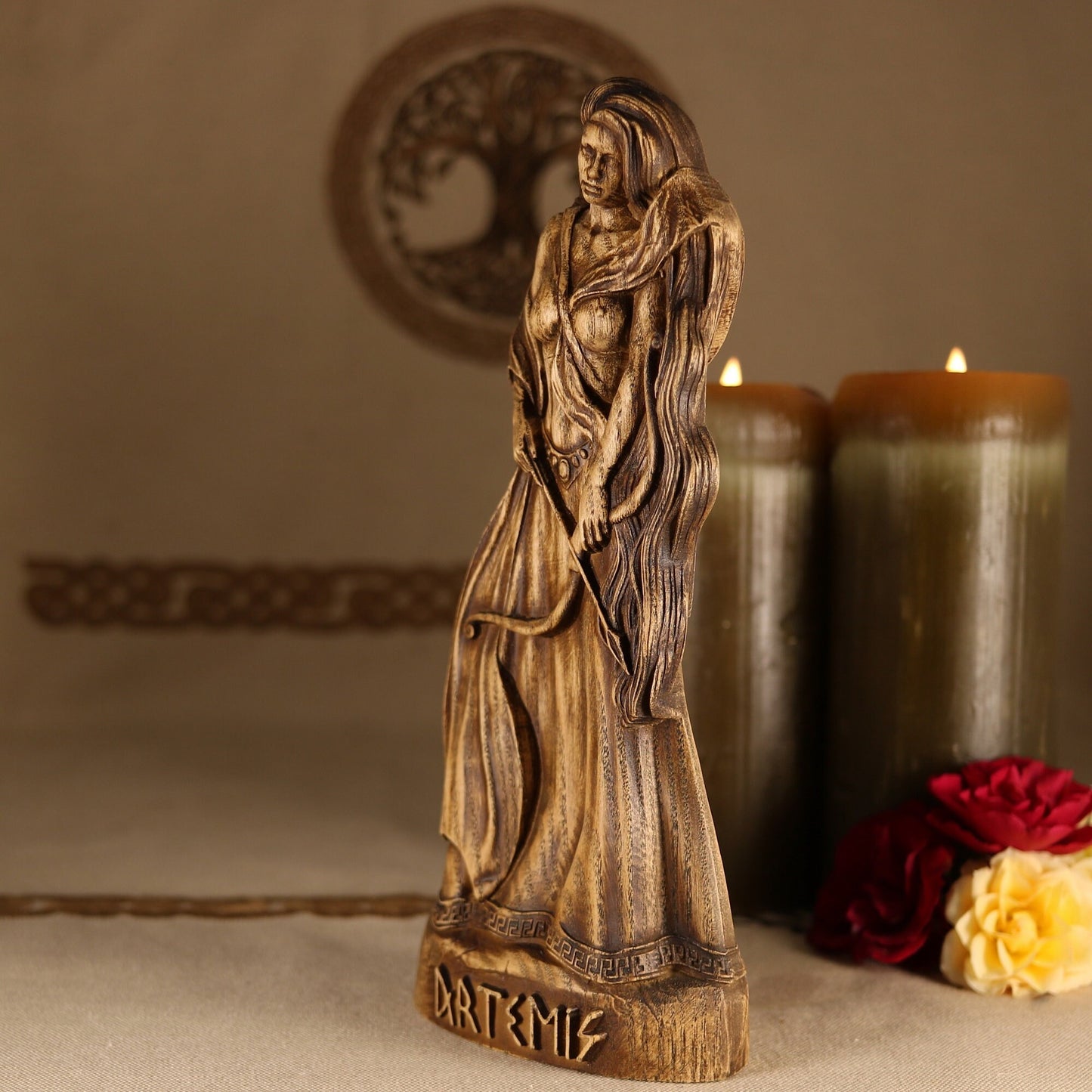 Artemis Statue - Wooden Greek Statue