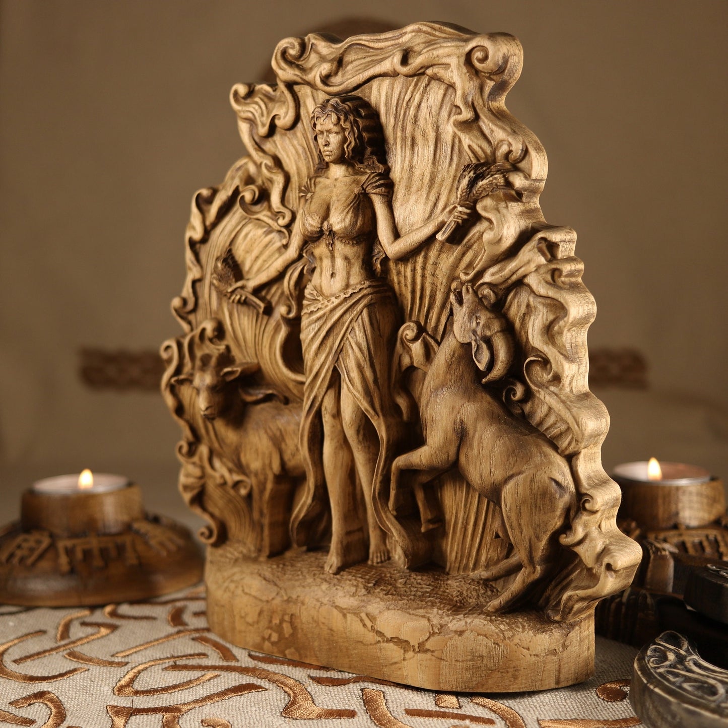 Ashera, Sea goddess, Wooden goddess statue