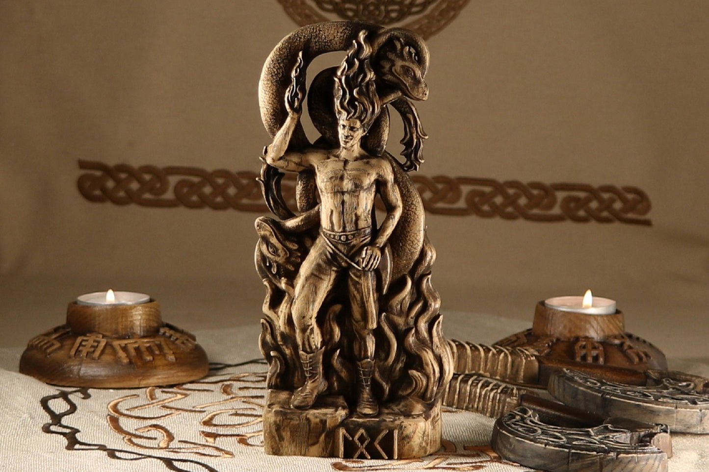 Loki Altar - Viking Wooden Decor