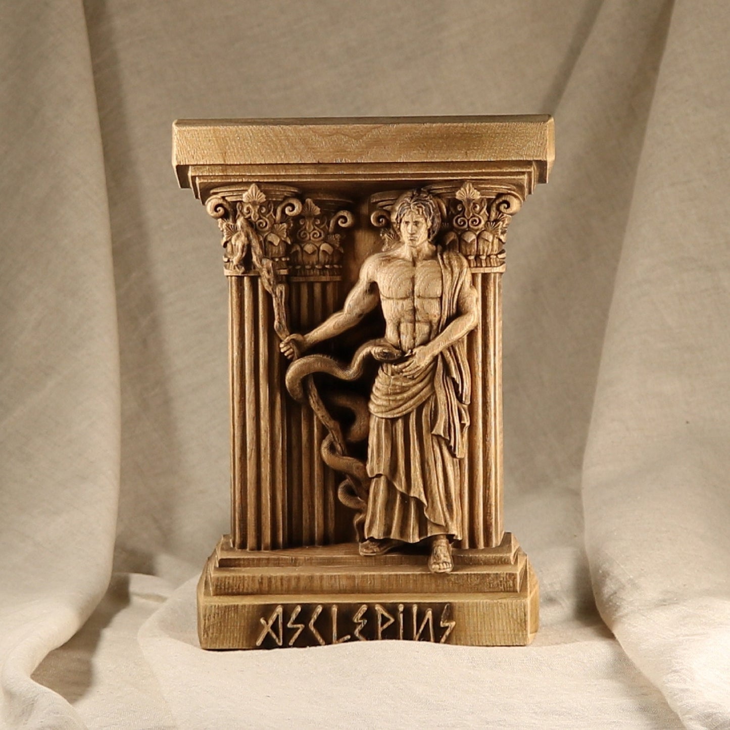 Aristaeus, Antique Greek God, Wooden statue