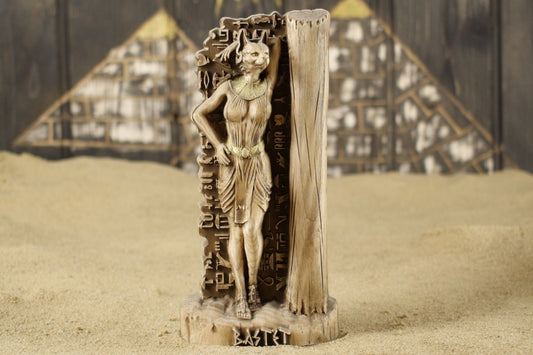 Bastet, Egyptian goddess, Wooden cat statue