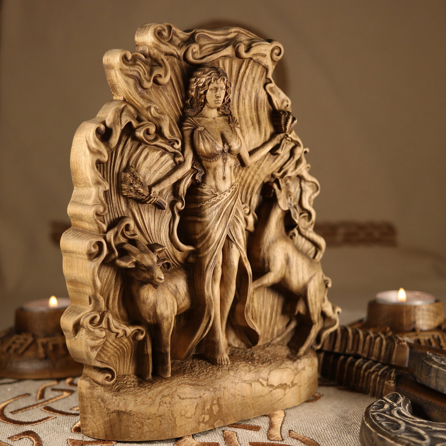 Ashera, Sea goddess, Wooden goddess statue