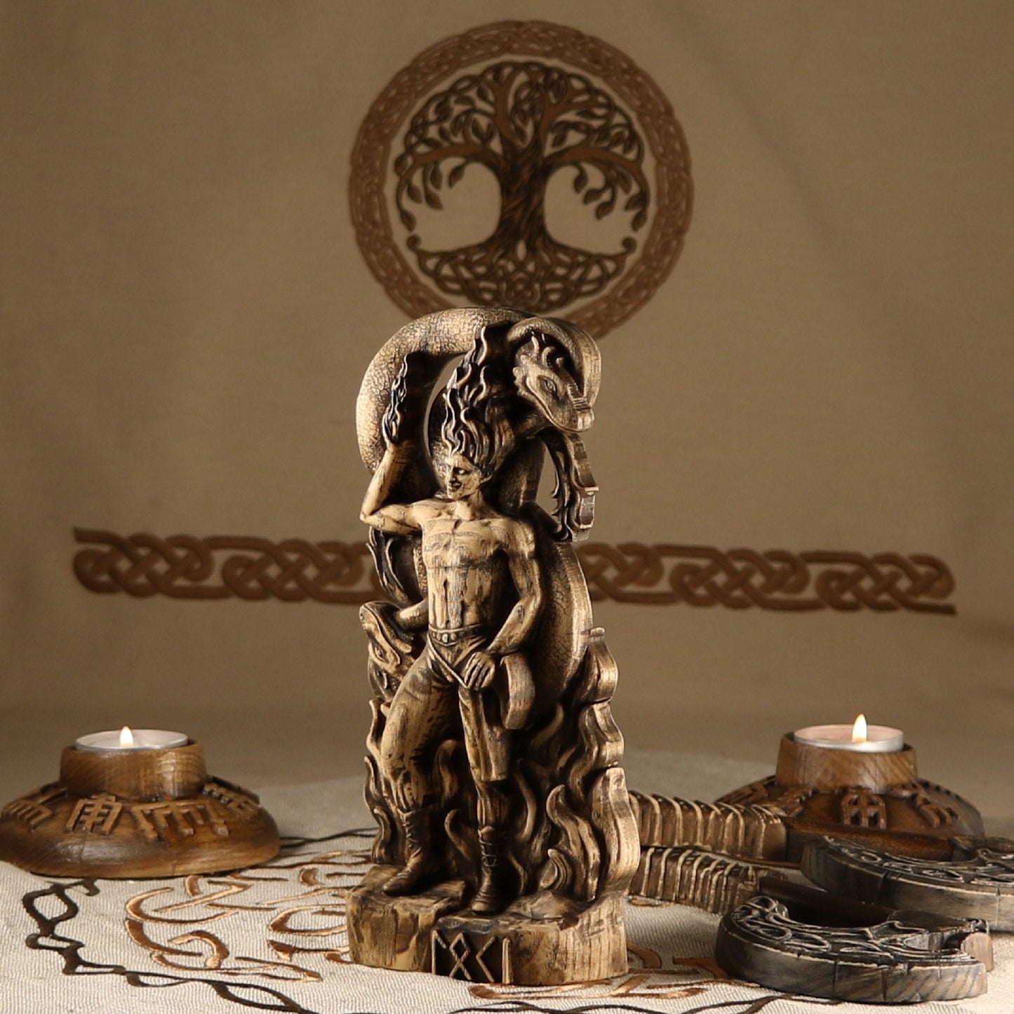 Loki Altar - Viking Wooden Decor
