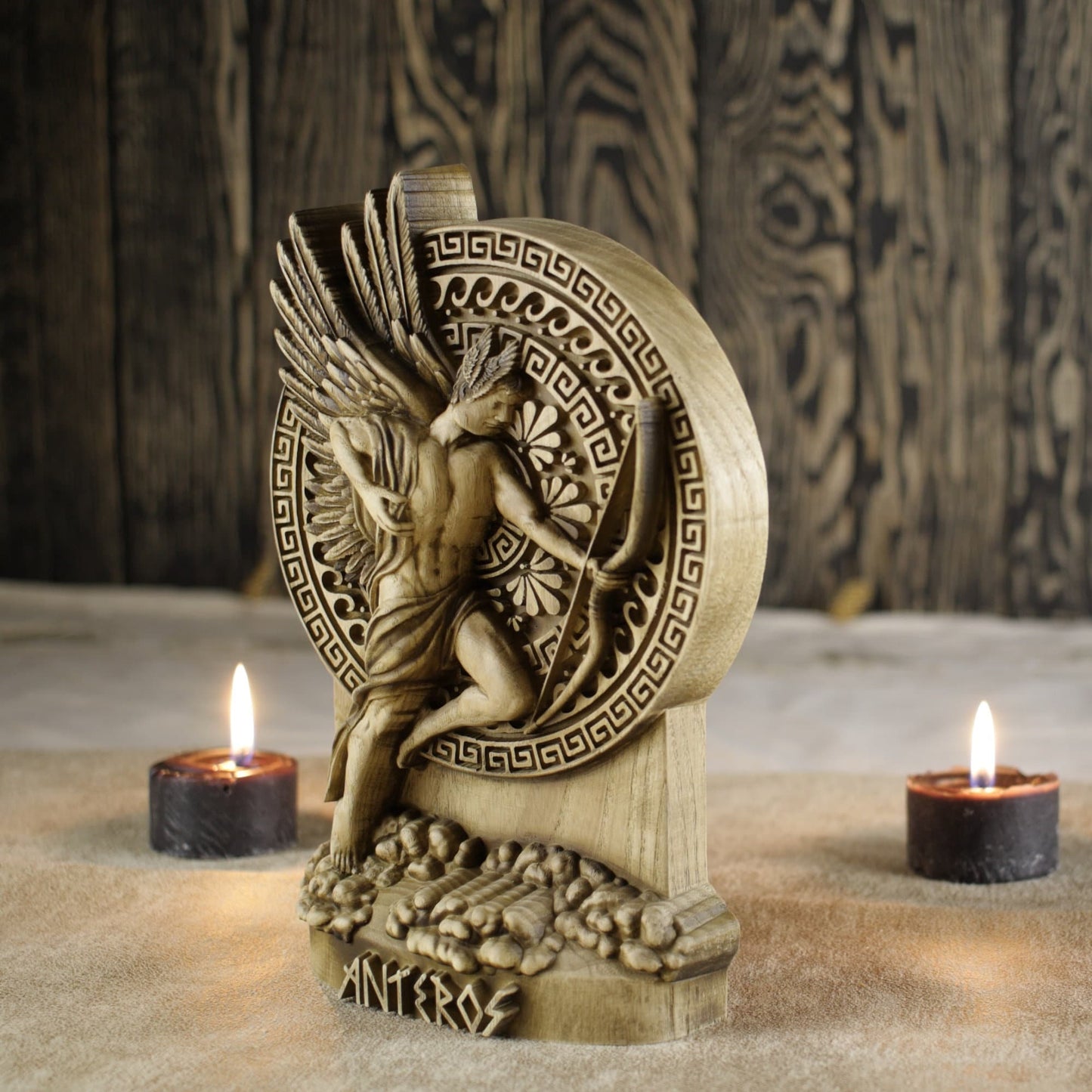 Wooden Anteros Statue - Greek God Sculpture