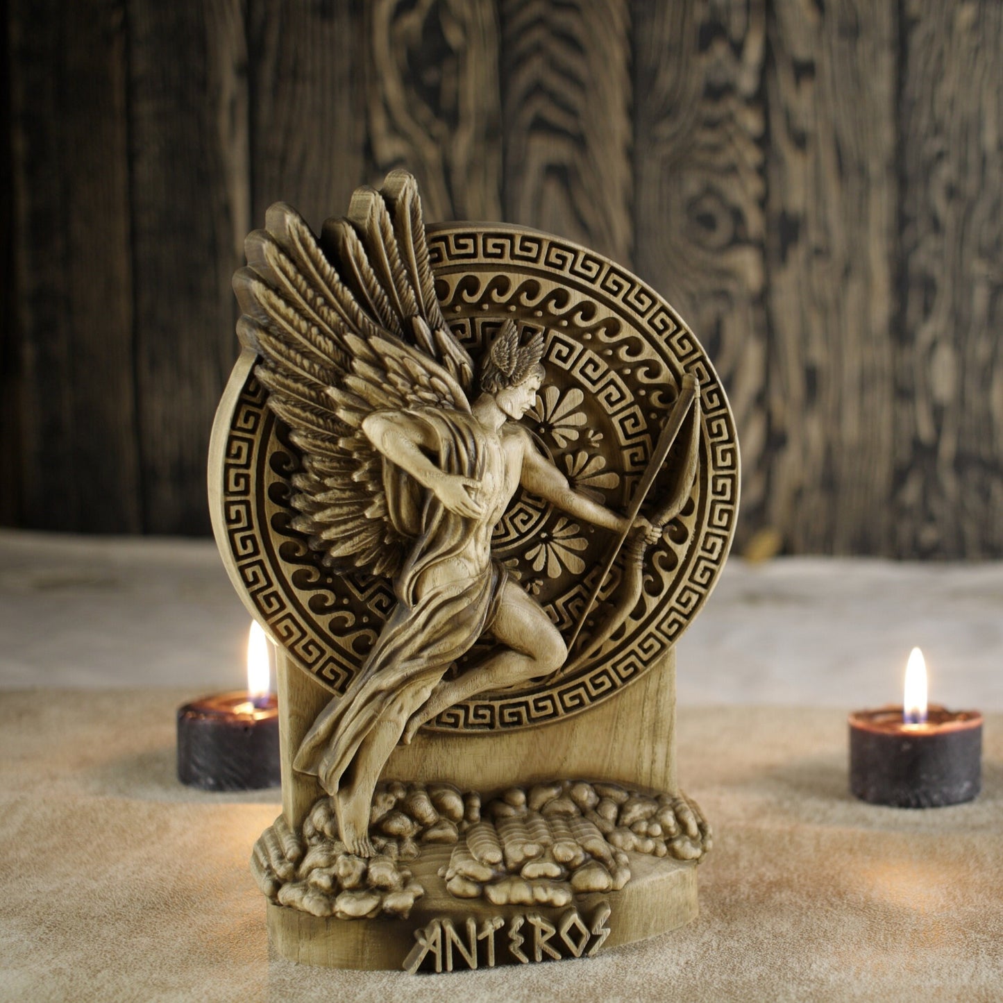 Wooden Anteros Statue - Greek God Sculpture