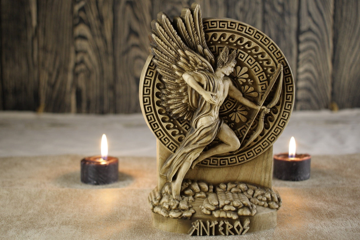Wooden Anteros Statue - Greek God Sculpture