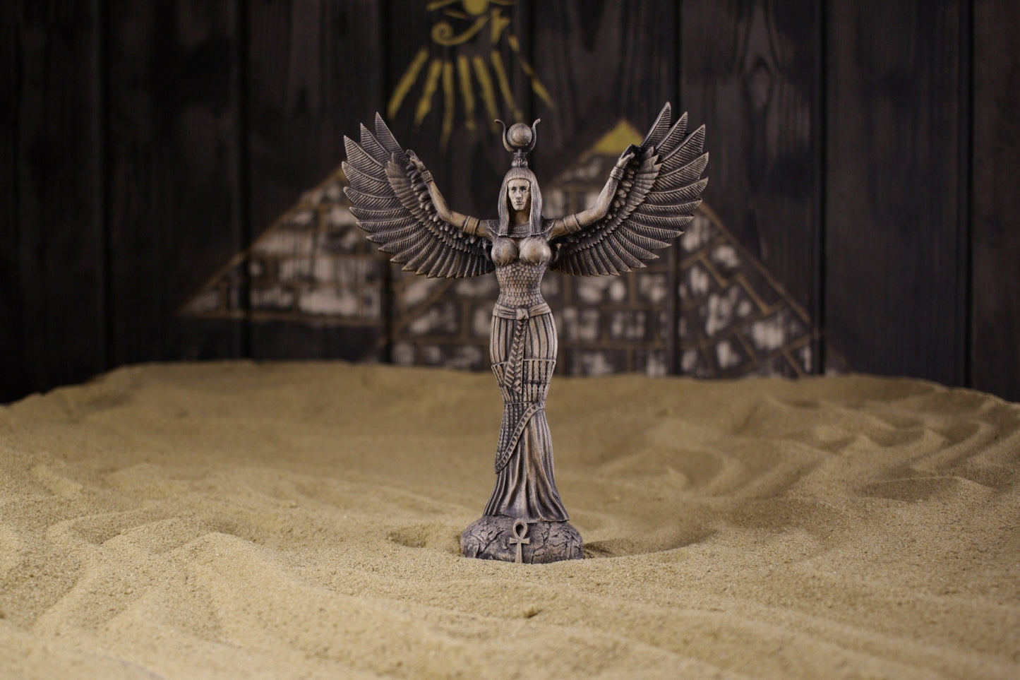 Egyptian Decor Isis - Wood Carving Egyptian Goddess