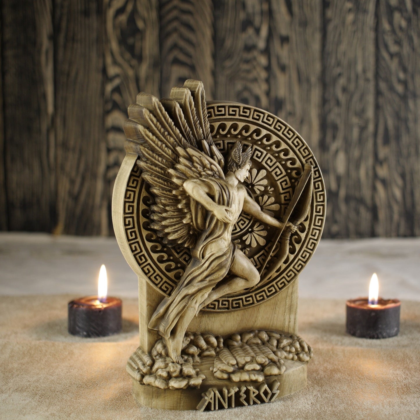 Wooden Anteros Statue - Greek God Sculpture