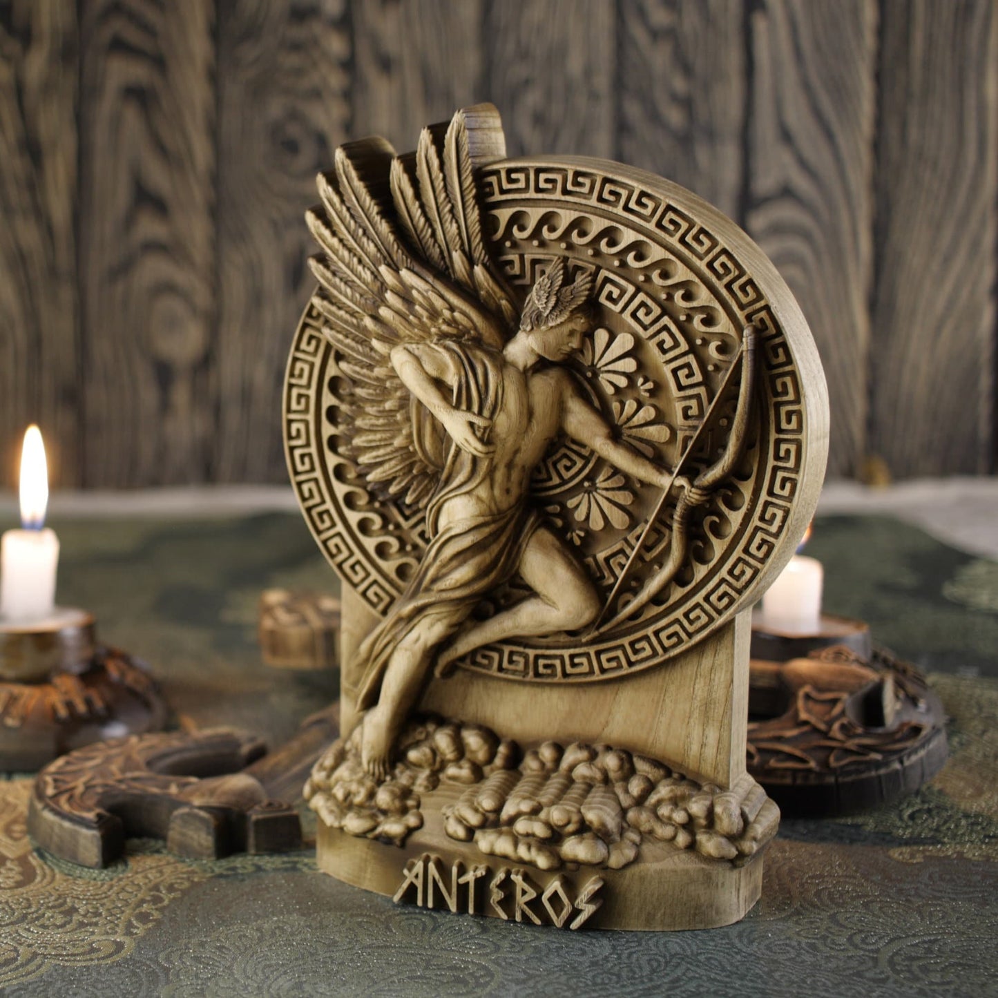 Wooden Anteros Statue - Greek God Sculpture