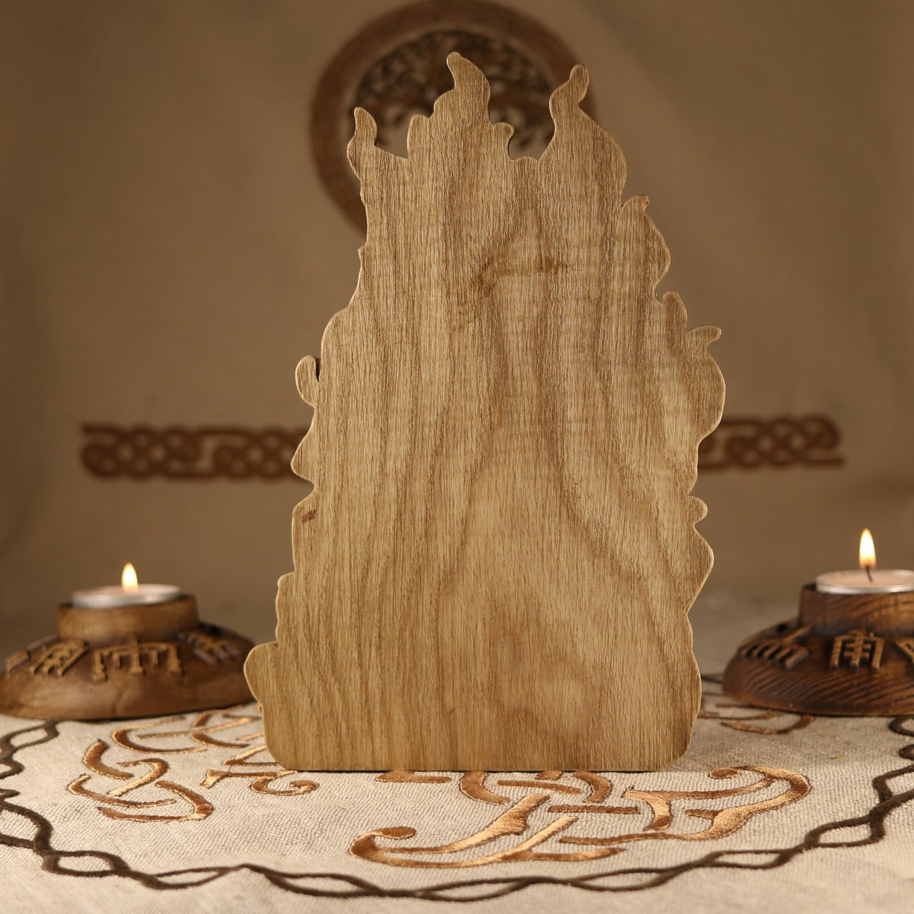 Wooden Baphomet Statue - Devil Sculpture