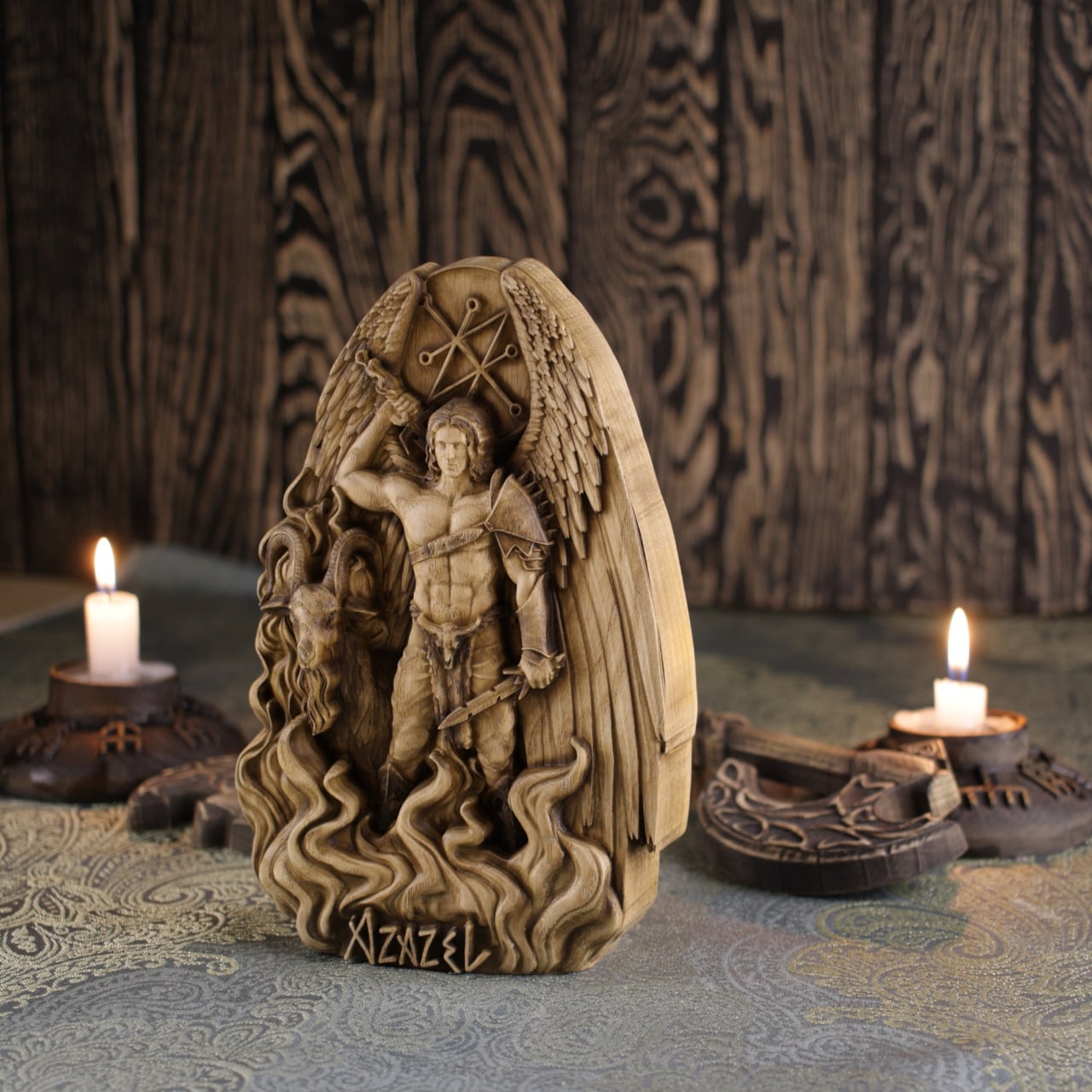 Azazel Demon Wooden statue