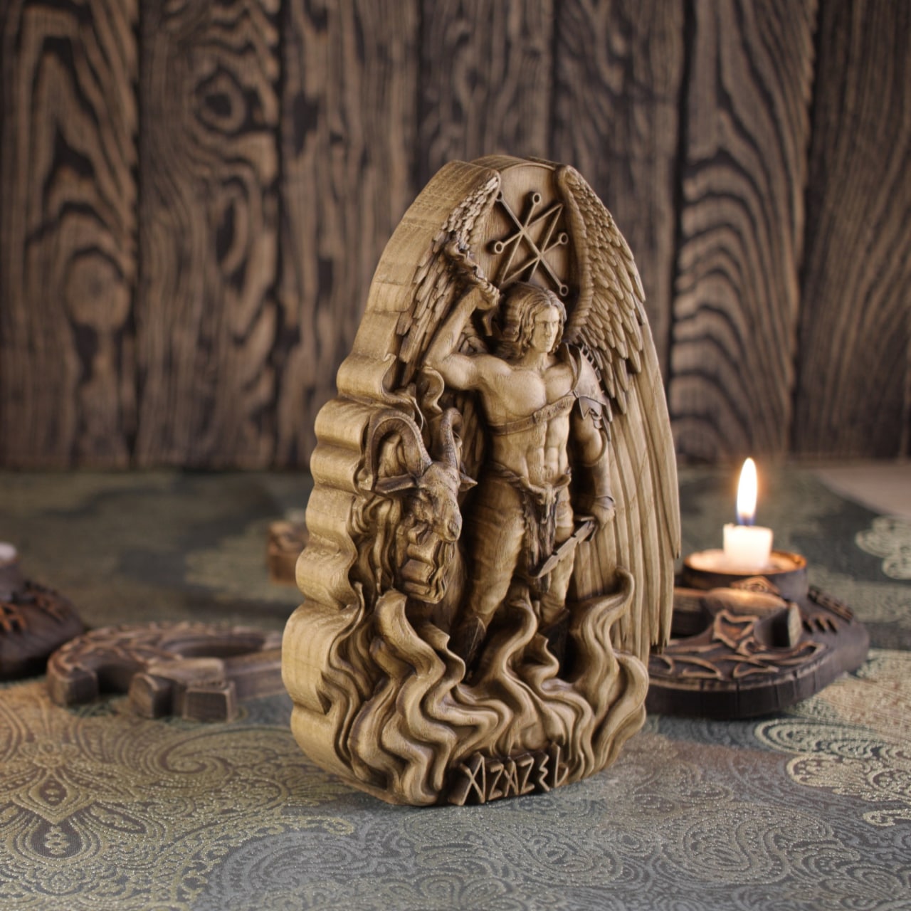Azazel Demon Wooden statue