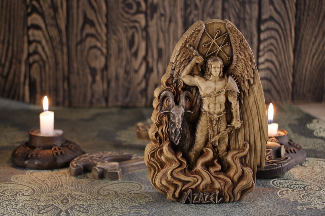Azazel Demon Wooden statue