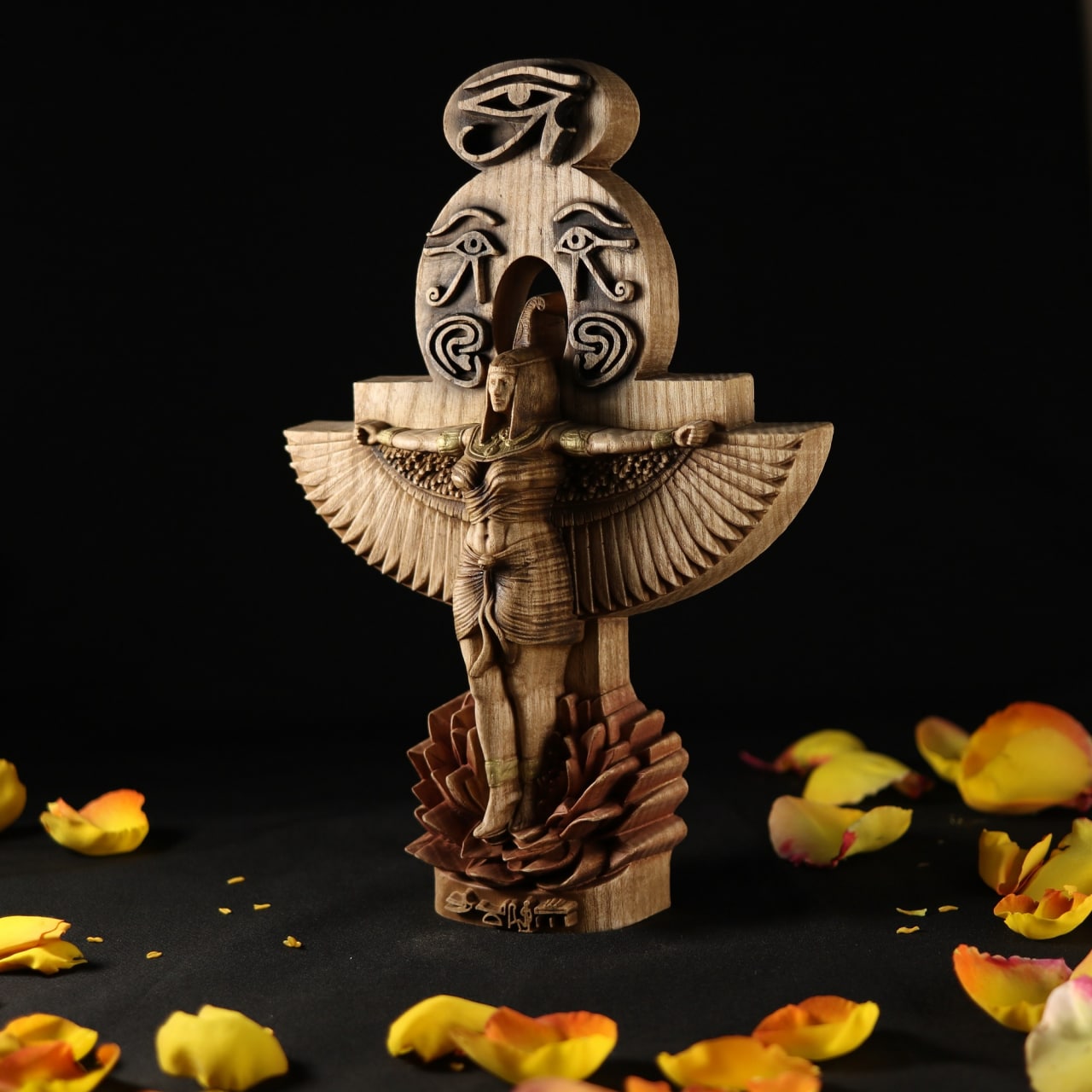 Goddess of Harmony Maat Statue - Wooden Ancient Egypt Statue