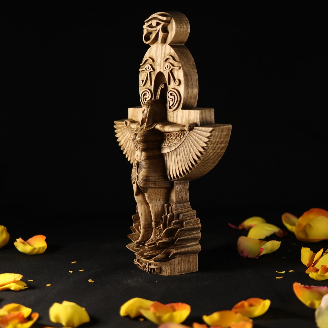 Goddess of Harmony Maat Statue - Wooden Ancient Egypt Statue