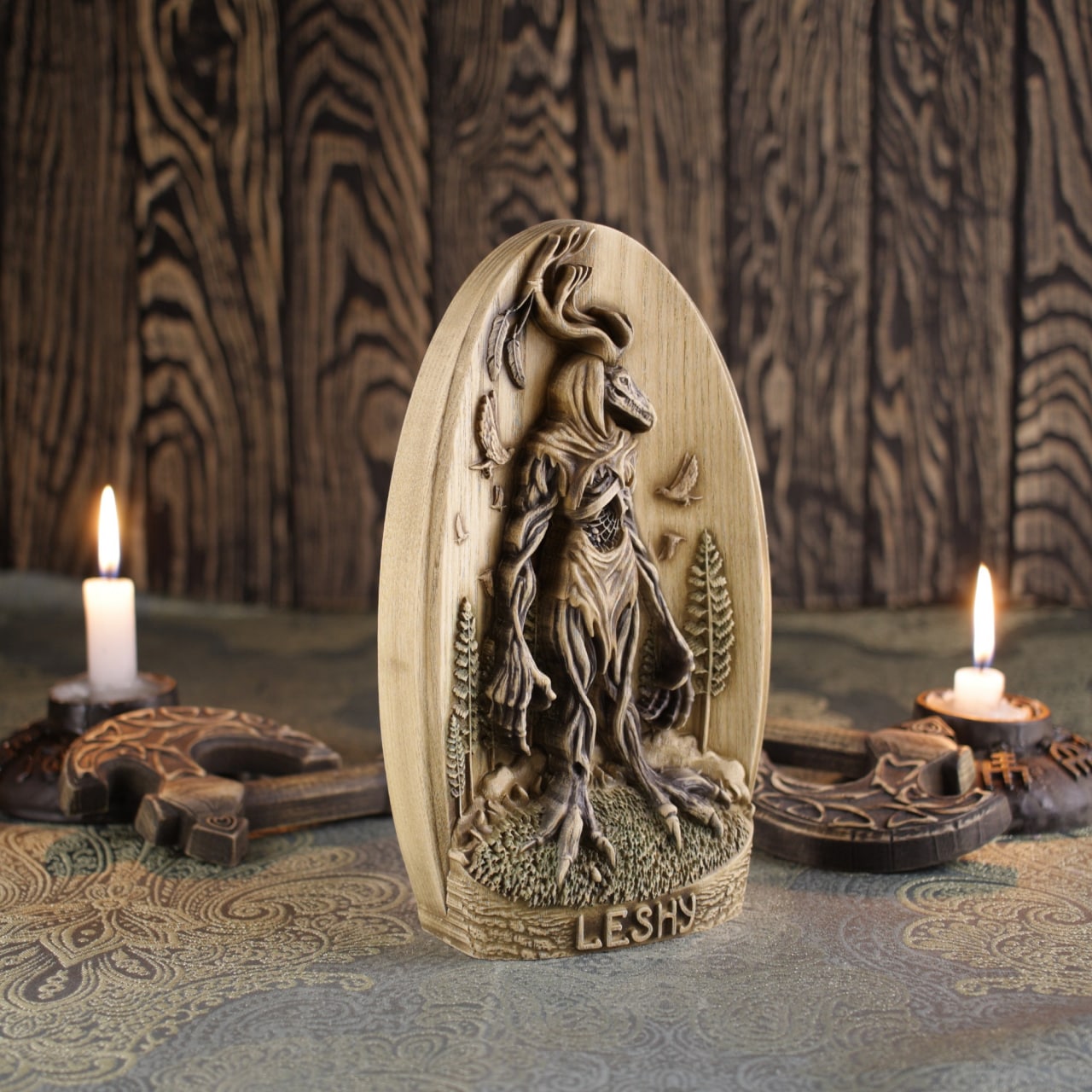 Wooden Slavic Leshen Statue - Slavic Mythology