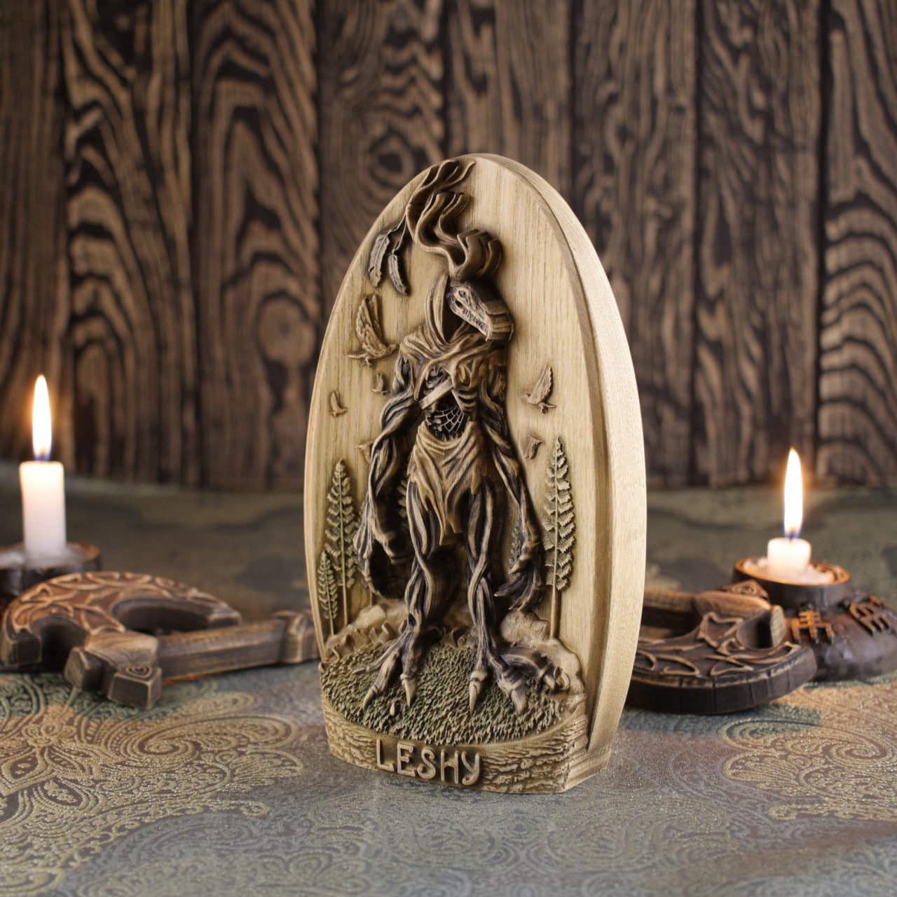 Wooden Slavic Leshen Statue - Slavic Mythology
