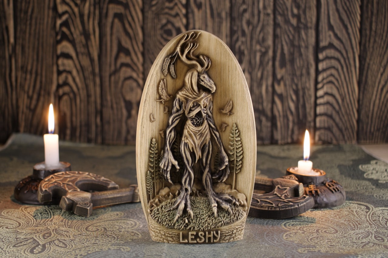 Wooden Slavic Leshen Statue - Slavic Mythology