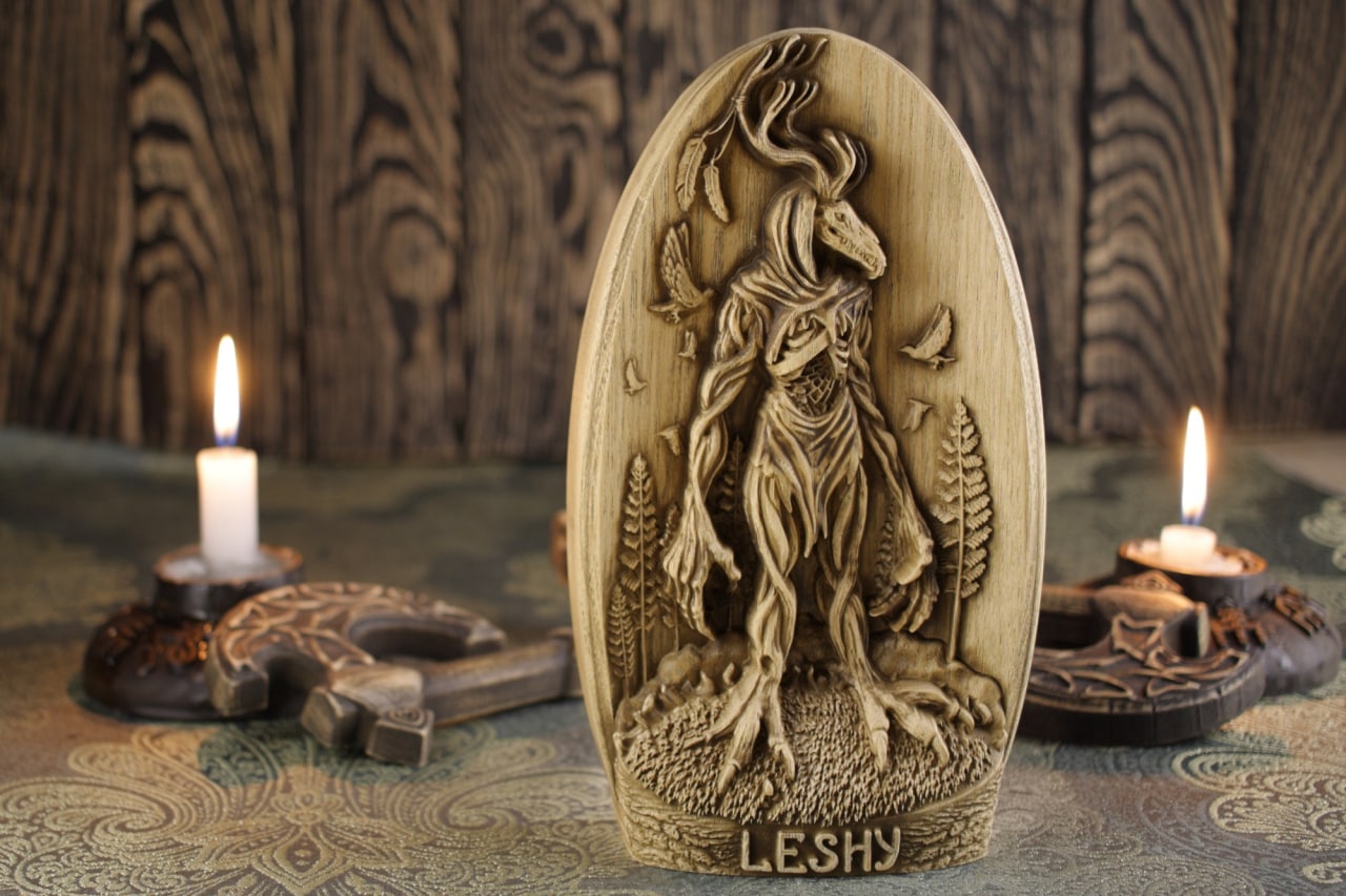 Wooden Slavic Leshen Statue - Slavic Mythology