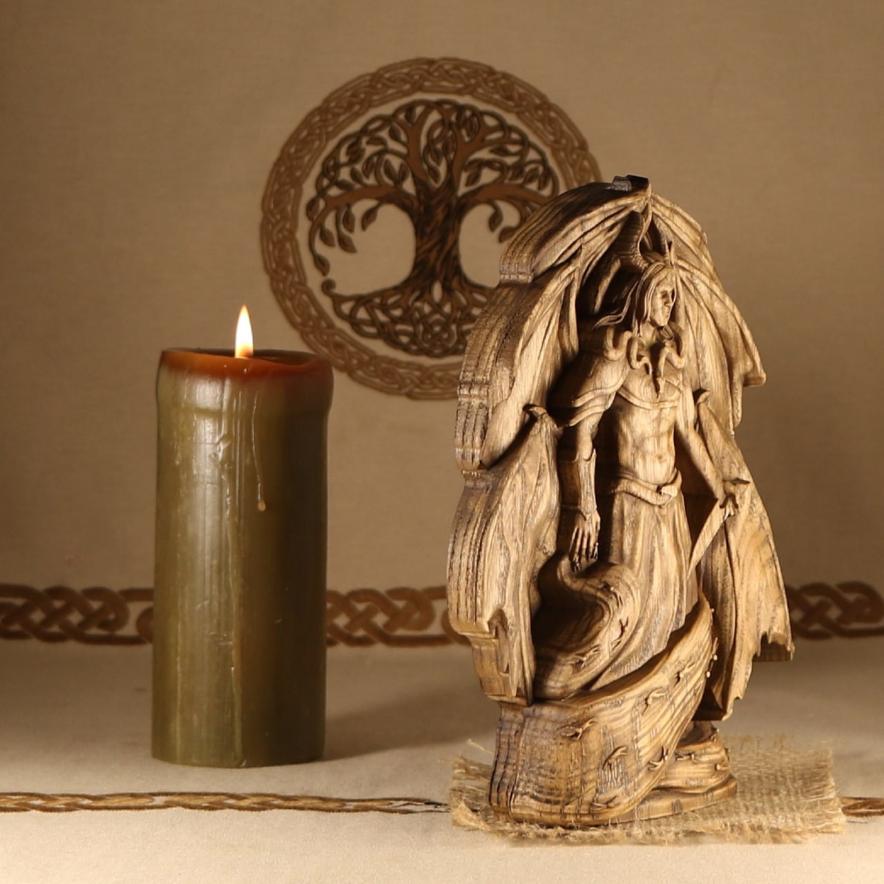 Samael, Lucifer morningstar, Wooden statue