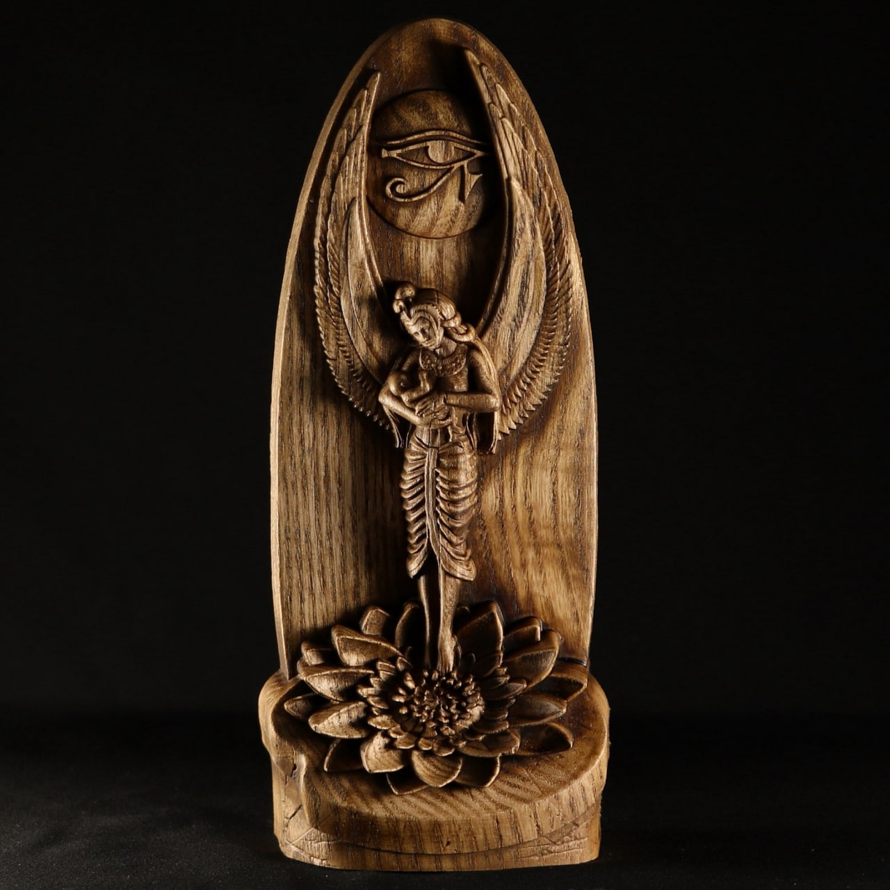 Isis, Wood carving, Ancient Egypt, Egyptian wooden decor