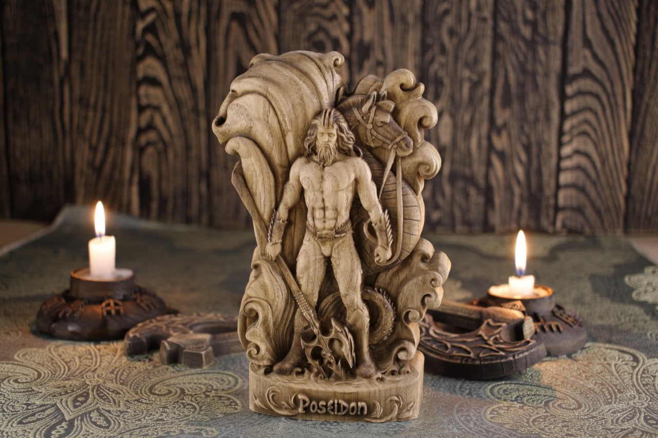 Poseidon Sculpture - The Sea Greek God Statue