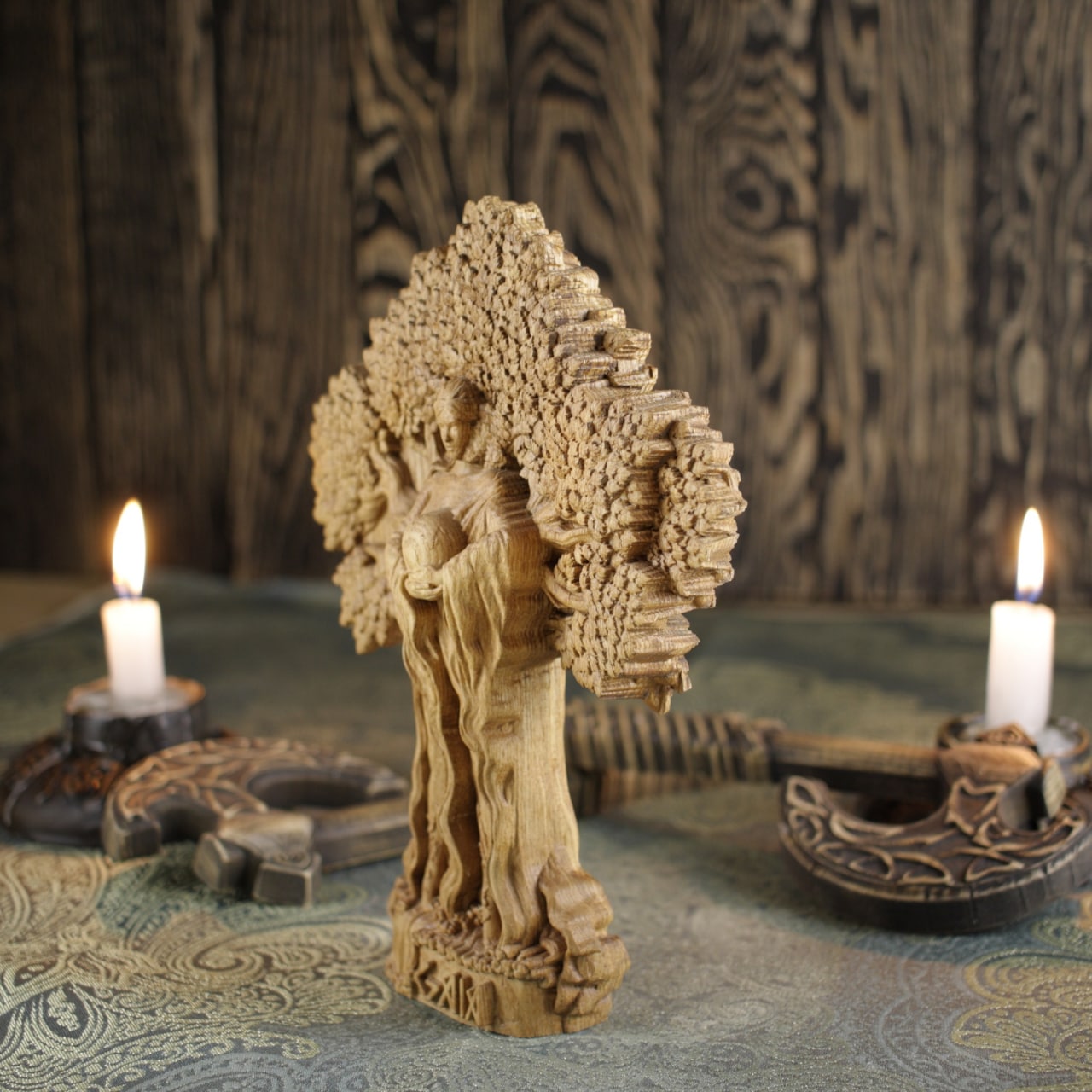Gaia - Wooden Greek Goddess Statue