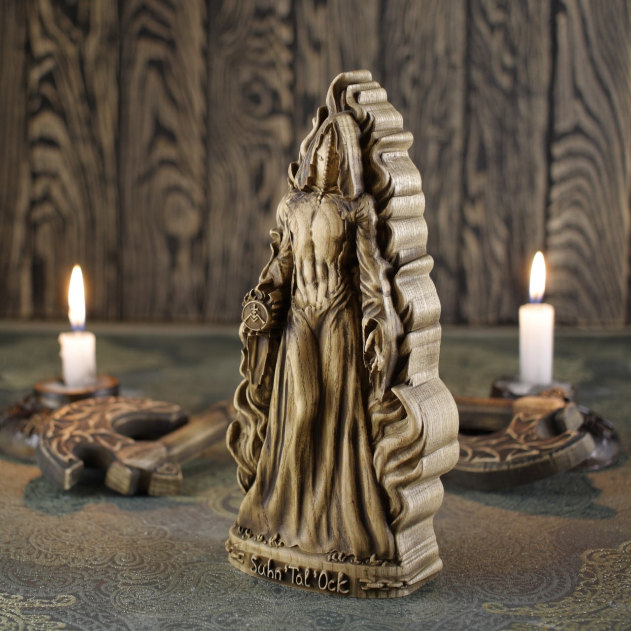 Satanic Sculpture Suhn’tal’ock - Wooden Witchcraft Statue