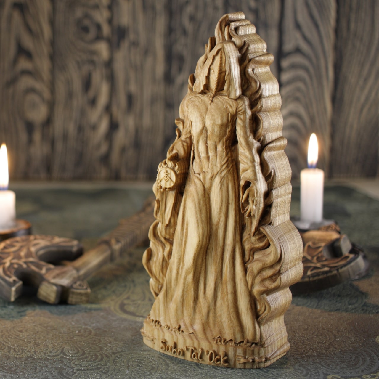 Satanic Sculpture Suhn’tal’ock - Wooden Witchcraft Statue