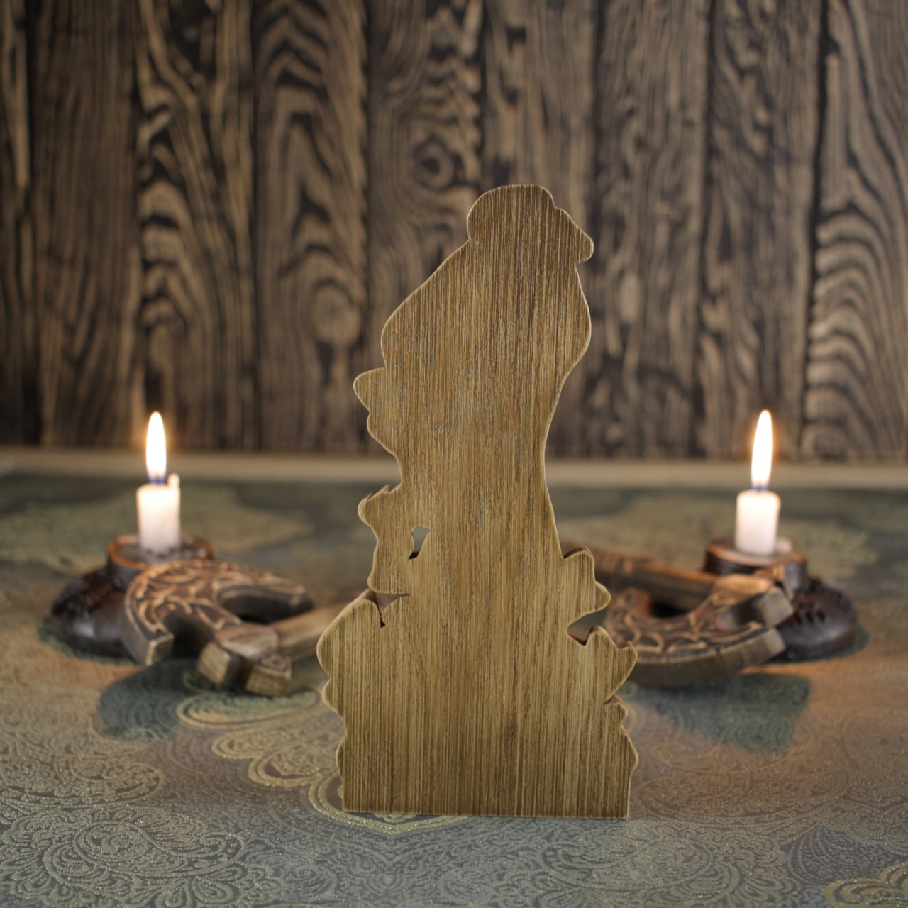 Wooden Perun Statue - Hand Carved Wooden Sculpture of the Slavic God