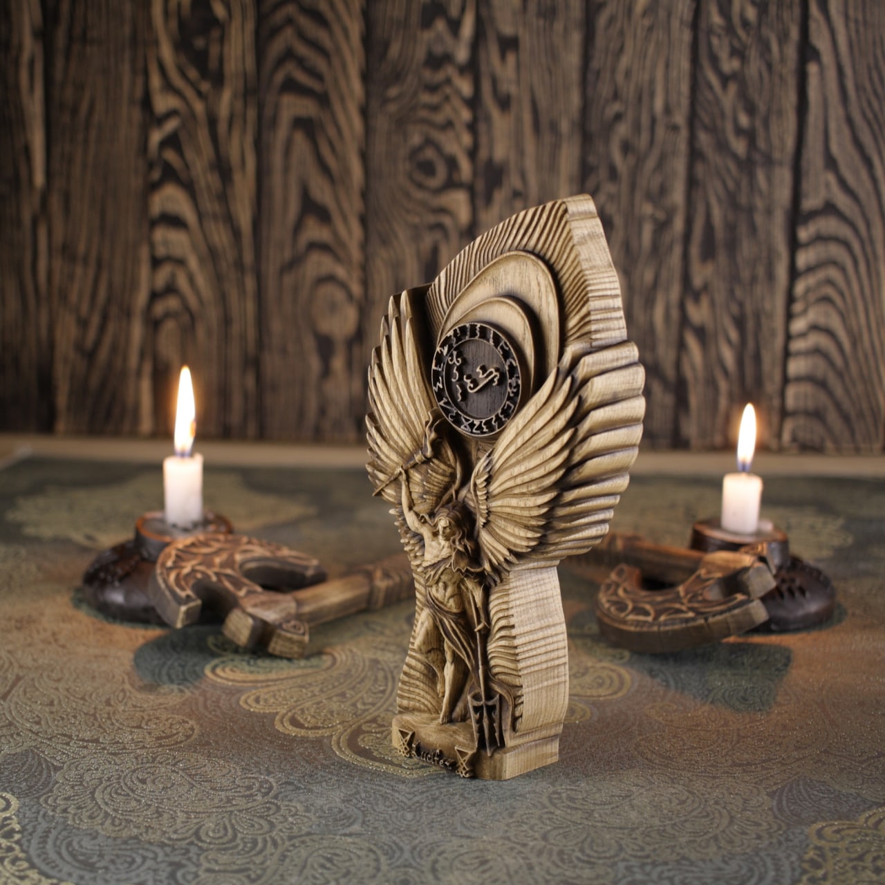 Wooden Lucifer Statue